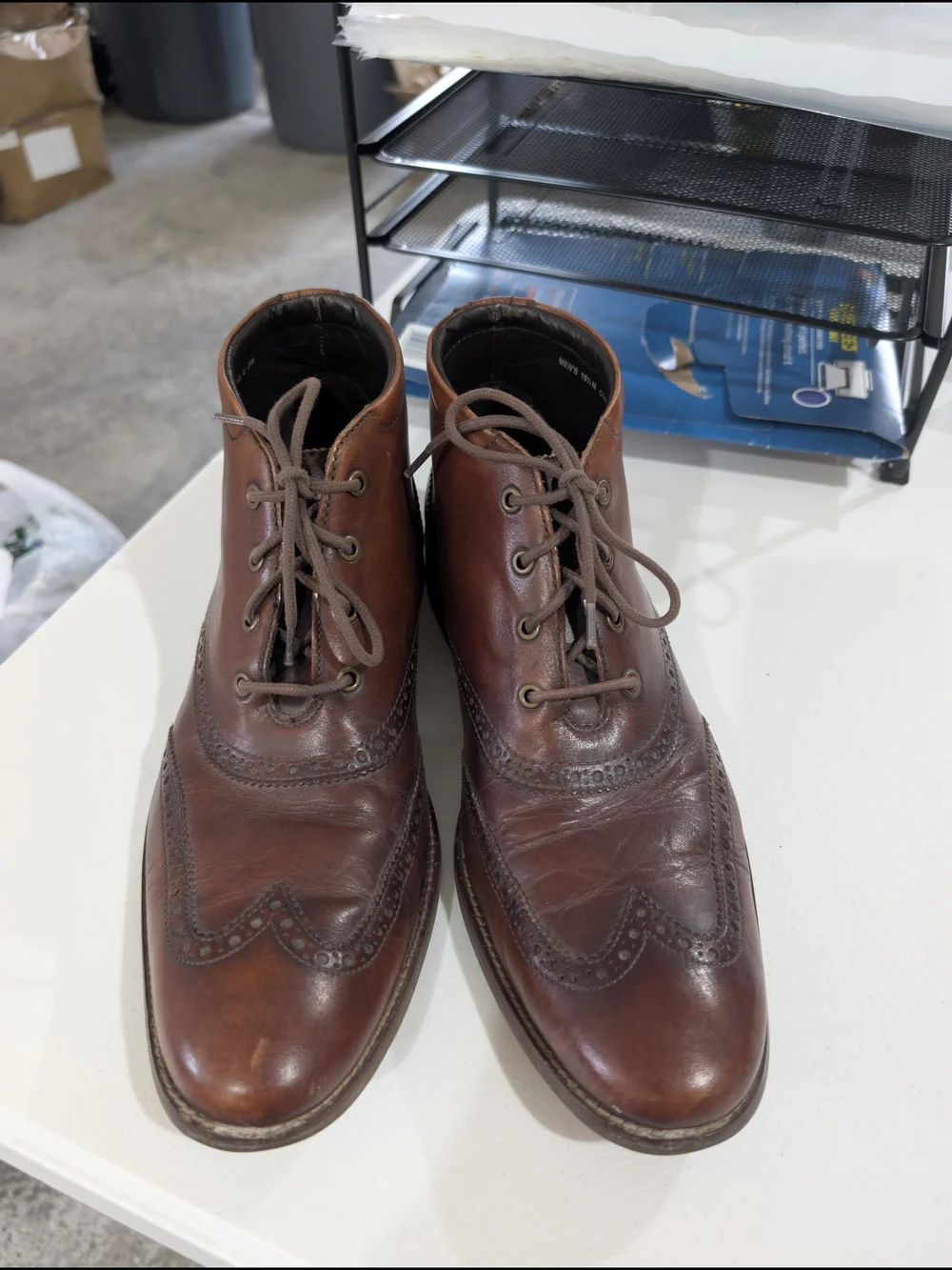 Cole Haan Brown Leather Chukka Wingtip Boots